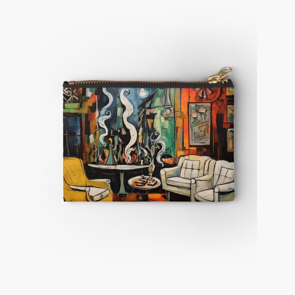 Artikelvorschau, Kunstvoller Rausch – Luxus in den weißen Dämpfen und Whisky-Farbtönen der CIGAR Lounge, die von der KI generiert wurden entworfen und verkauft von OlfactoART Studio.
