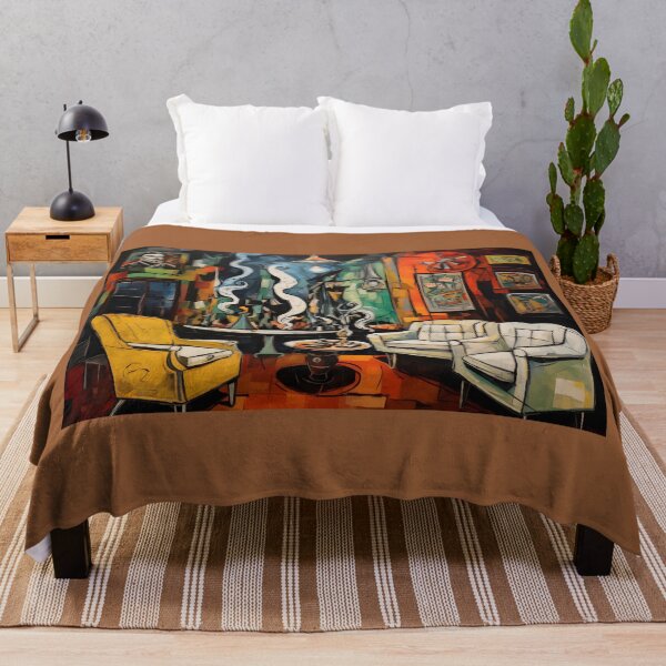 Item preview, Artful Intoxication- Embracing Luxury in the CIGAR Lounge's White Fumes and Whiskey Hues AI Generated designed and sold by OlfactoART Studio.