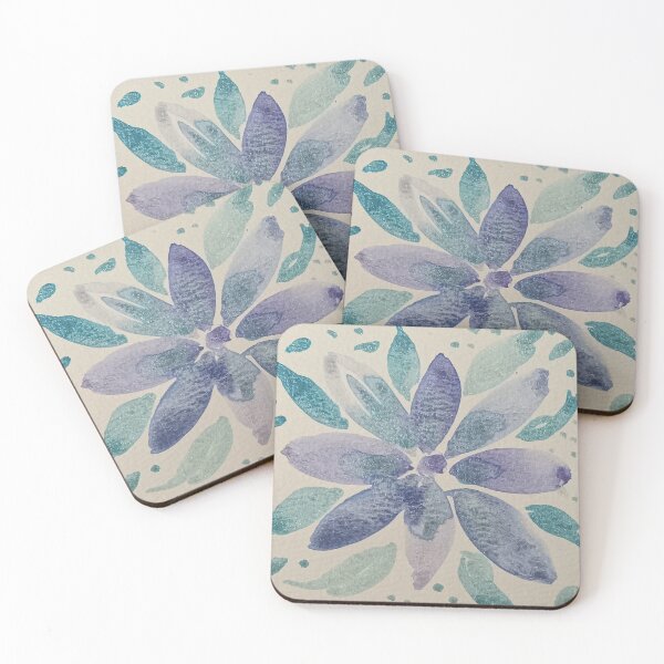 Item preview, Watercolor floral whimsical blue green soft petal  designed and sold by huffensen.