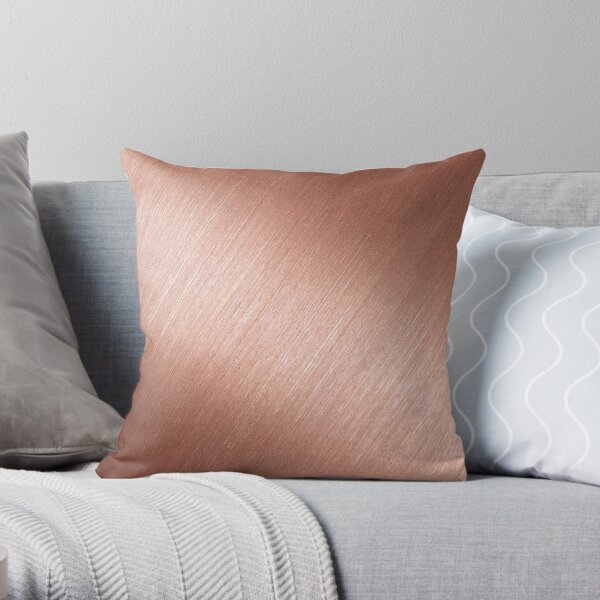Rose Gold Reflective Throw Pillow