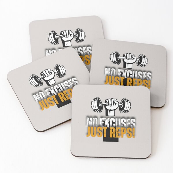 Item preview, No Excuses Just Reps Gym Workout Motivation Training designed and sold by Cust0mCreati0ns.