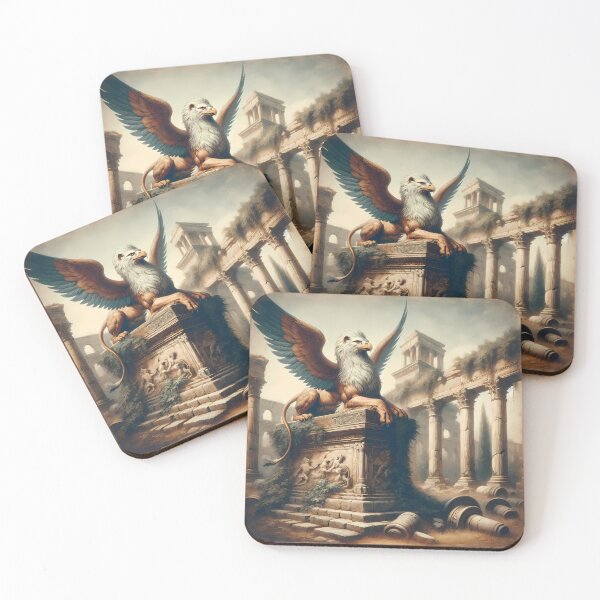 Item preview, Mystic Griffin Over Ancient Ruins designed and sold by LivingArtClips.