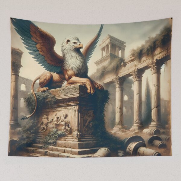 Item preview, Mystic Griffin Over Ancient Ruins designed and sold by LivingArtClips.