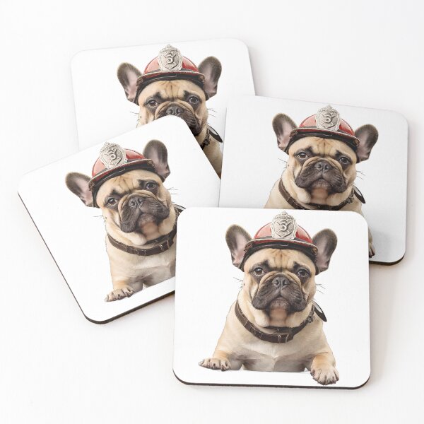 Item preview, Madison the Frenchie Firefighter Dog (transp background) designed and sold by TheHotEnd.
