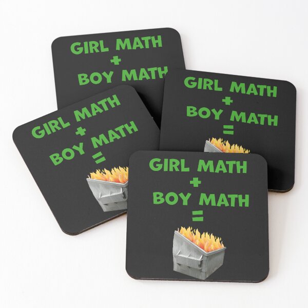 Item preview, Girl Math Plus Boy Math Equals Dumpster Fire Text with Image designed and sold by AliCatOriginals.