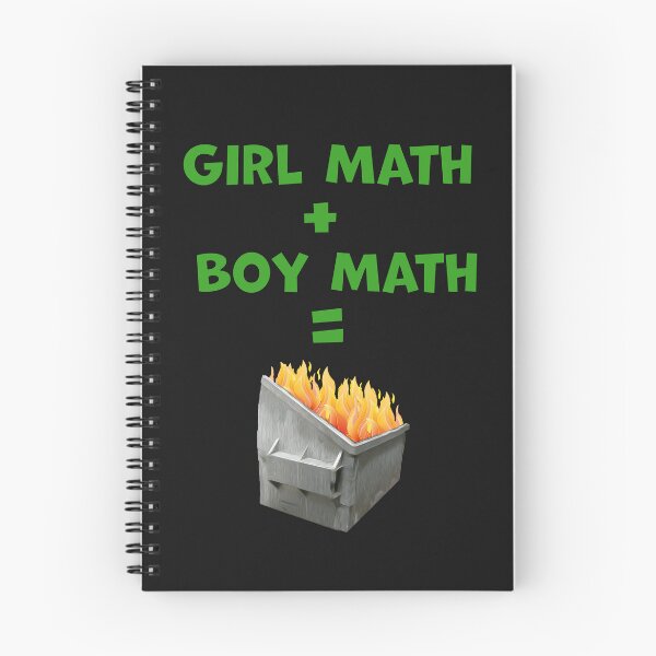Item preview, Girl Math Plus Boy Math Equals Dumpster Fire Text with Image designed and sold by AliCatOriginals.