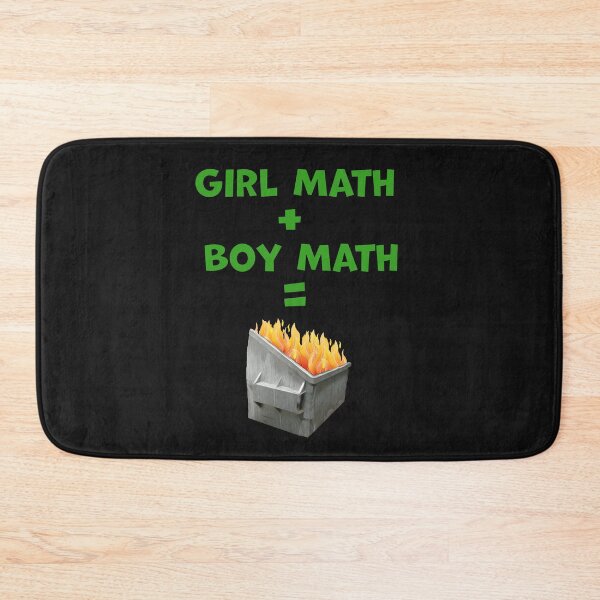 Item preview, Girl Math Plus Boy Math Equals Dumpster Fire Text with Image designed and sold by AliCatOriginals.