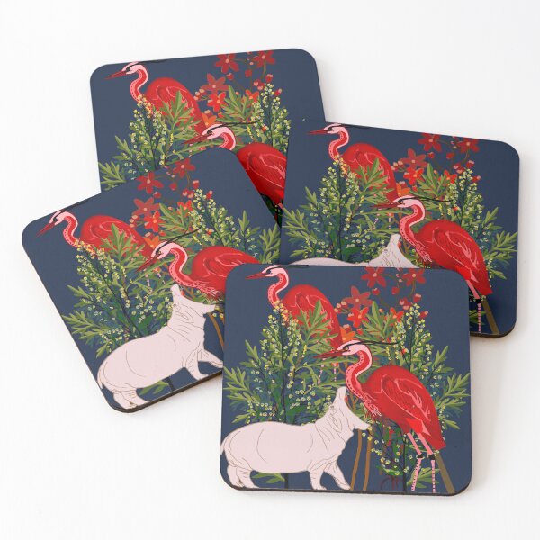 Item preview, Unfazed bird versus hippopotamus in jungle. designed and sold by Meteryards.