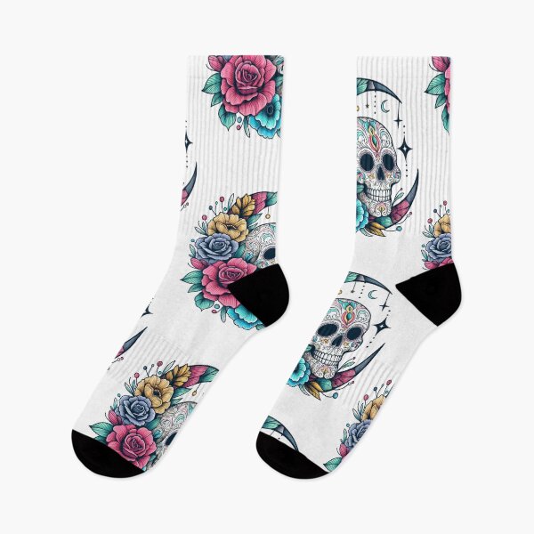 Artikelvorschau, Totenkopfblumen und Mond im böhmischen Stil entworfen und verkauft von AssortedWonders.