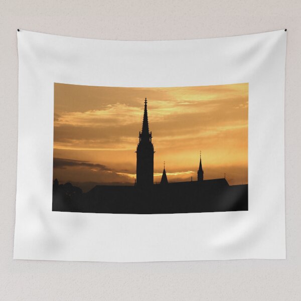 Item preview, sunset Fisherman bastion silhouette Budapest Hungary designed and sold by goceris.