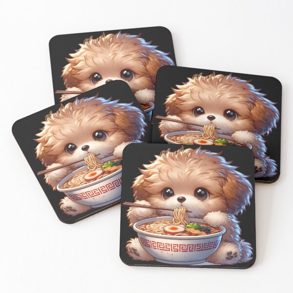 Item preview, Kawaii Puppy Eating Ramen 2 designed and sold by Totally4Ryo.
