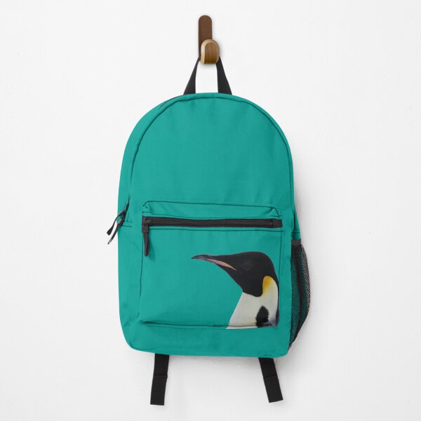 Item preview, Emperor Penguin Side Profile Shot (Teal #03A096 background) designed and sold by SBPenguins.