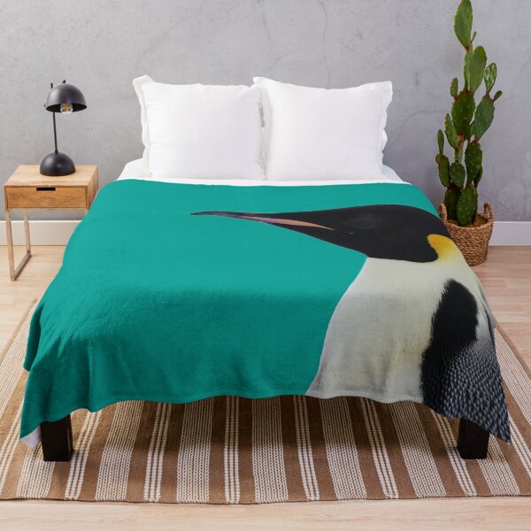 Item preview, Emperor Penguin Side Profile Shot (Teal #03A096 background) designed and sold by SBPenguins.
