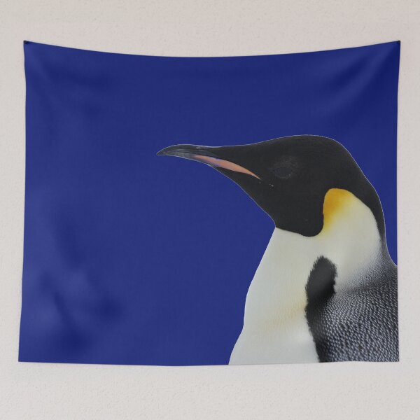 Item preview, Emperor Penguin Side Profile Shot (Blue #0F1D7B background)  designed and sold by SBPenguins.