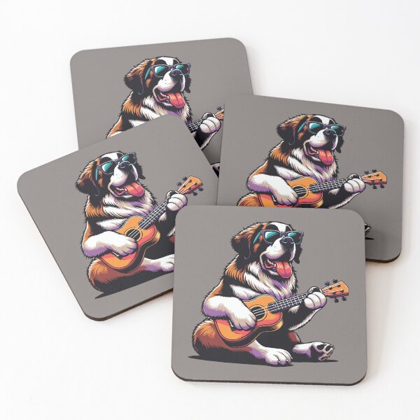 Item preview, Saint Bernard Dog Playing Guitar Singing Funny designed and sold by d247.