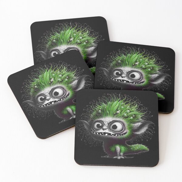 Item preview, Little Monsters cute and creepy by Red Siri0 - Green hair  designed and sold by Red Siri0 Art.