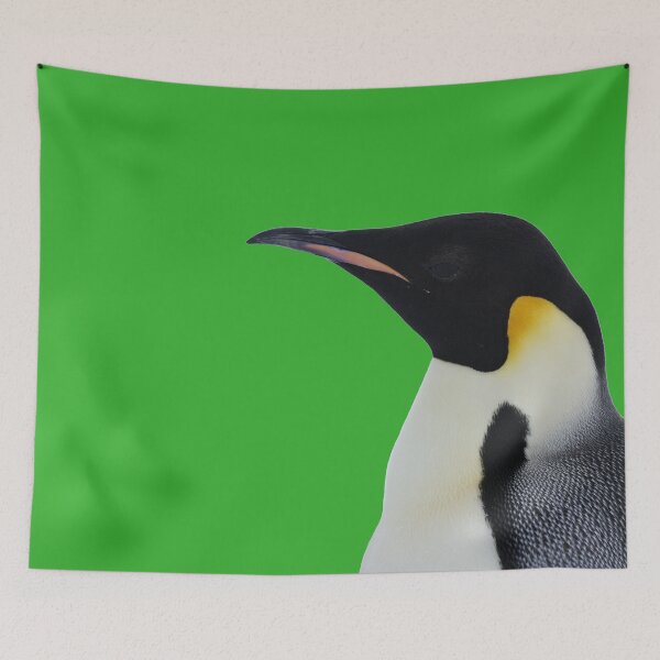 Item preview, Emperor Penguin Side Profile Shot (Bright Green #35B02C background)  designed and sold by SBPenguins.