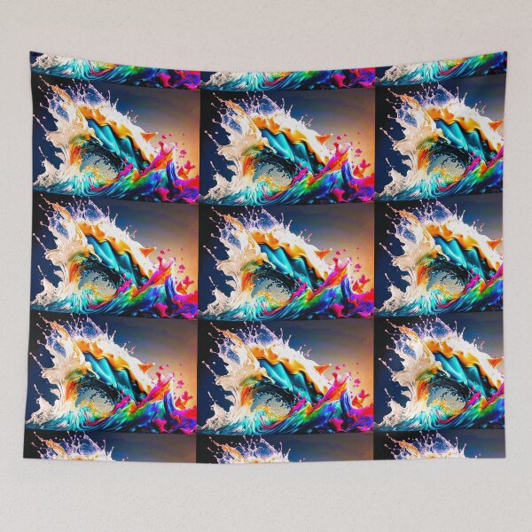 Item preview, crazy multicolored waves designed and sold by janjacbu.