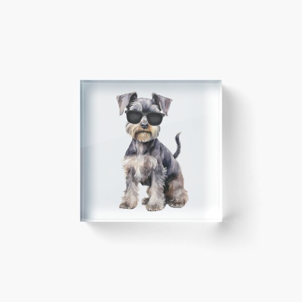 Item preview, Watercolor Miniature Schnauzer Wearing Sunglasses designed and sold by TheAnimalZ00.