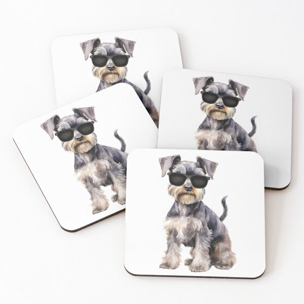 Item preview, Watercolor Miniature Schnauzer Wearing Sunglasses designed and sold by TheAnimalZ00.