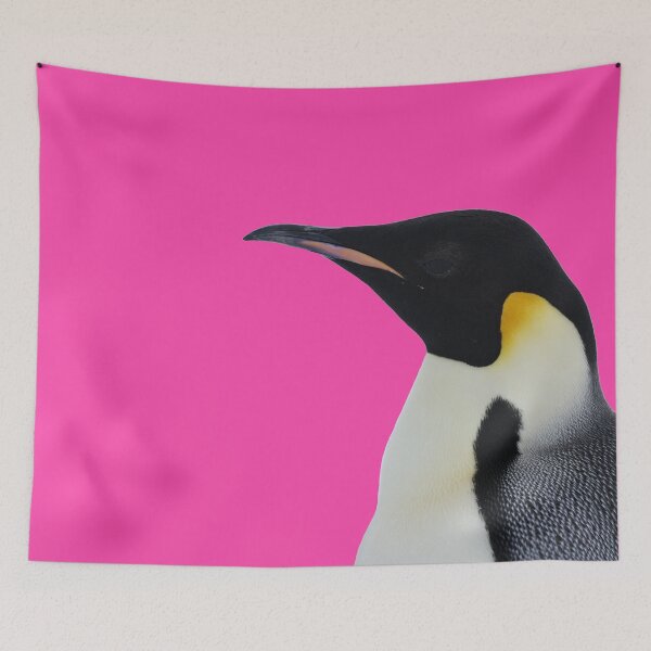 Item preview, Emperor Penguin Side Profile Shot (Fuchsia #FC46AA background)  designed and sold by SBPenguins.