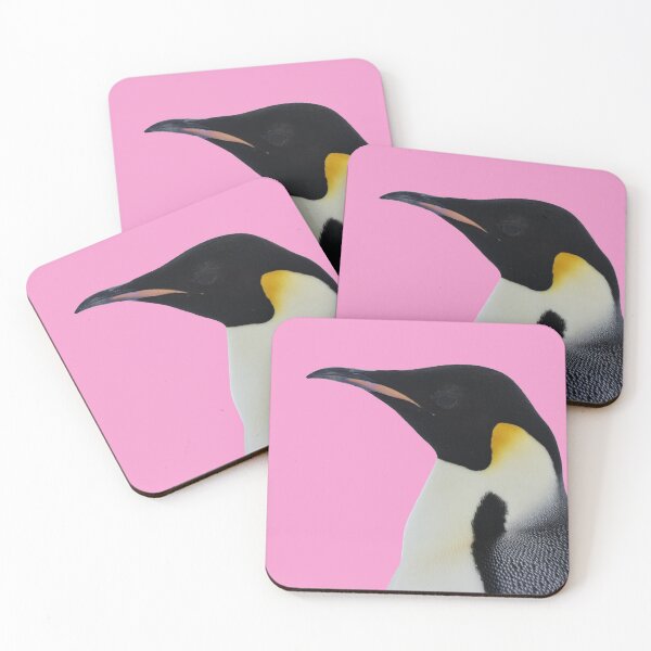 Item preview, Emperor Penguin Side Profile Shot (Pink #F699CD background)  designed and sold by SBPenguins.