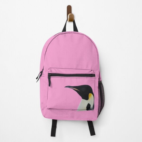 Item preview, Emperor Penguin Side Profile Shot (Pink #F699CD background) designed and sold by SBPenguins.