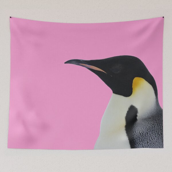 Item preview, Emperor Penguin Side Profile Shot (Pink #F699CD background)  designed and sold by SBPenguins.