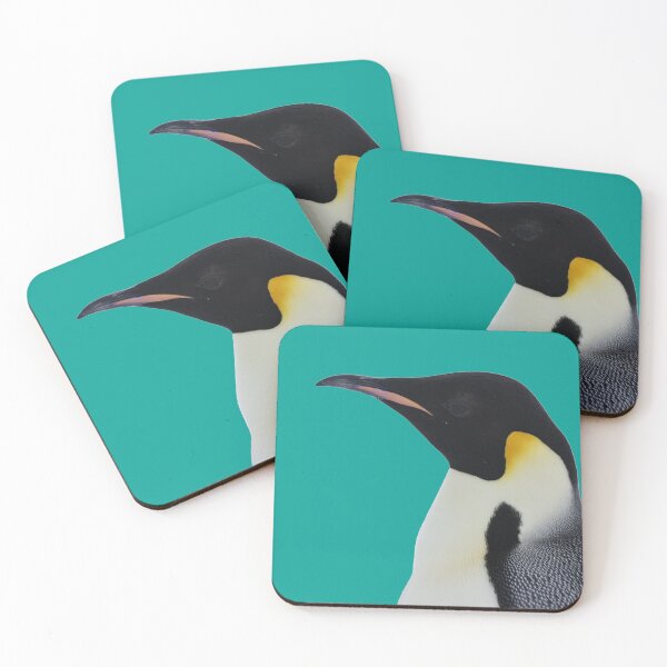 Item preview, Emperor Penguin Side Profile Shot (Teal #03A096 background)  designed and sold by SBPenguins.