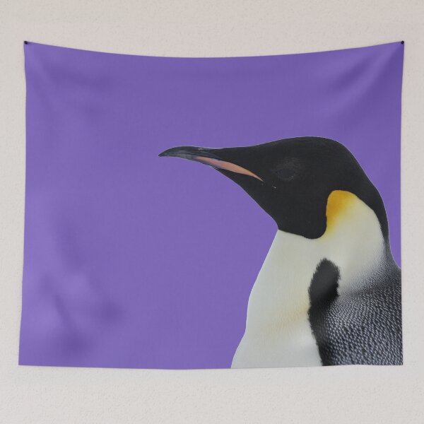 Item preview, Emperor Penguin Side Profile Shot (Light Purple #795FC1 background)  designed and sold by SBPenguins.