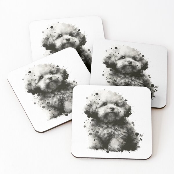 Item preview, Dog Black and White / Poodle / Ink Splatter designed and sold by toypoodlemom.