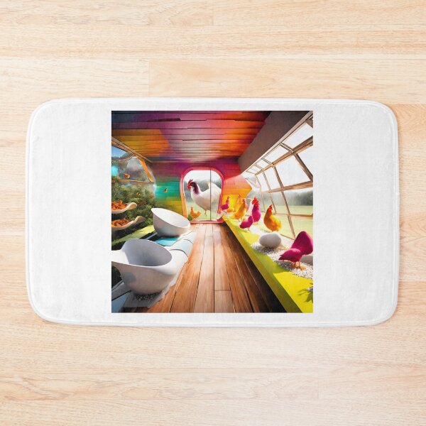 Item preview, futuristic chicken coop with beautiful and colorful poultry designed and sold by janjacbu.