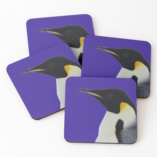 Item preview, Emperor Penguin Side Profile Shot (Dark Purple #3A2096 background)  designed and sold by SBPenguins.