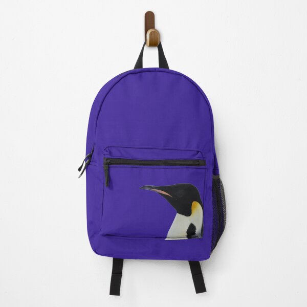Item preview, Emperor Penguin Side Profile Shot (Dark Purple #3A2096 background) designed and sold by SBPenguins.