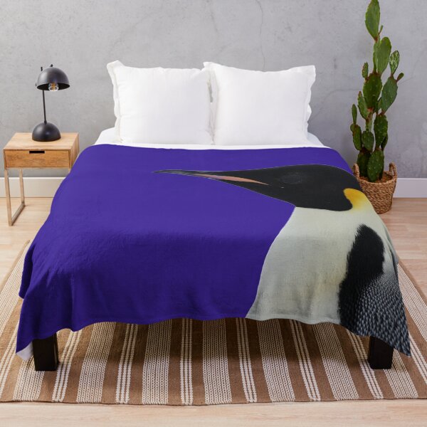 Item preview, Emperor Penguin Side Profile Shot (Dark Purple #3A2096 background) designed and sold by SBPenguins.