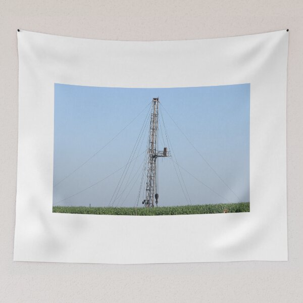 Item preview, oil drilling rig behind wheat field designed and sold by goceris.