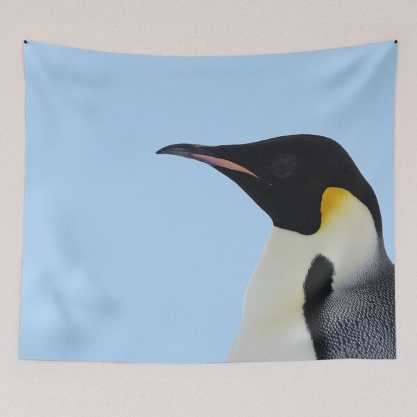 Item preview, Emperor Penguin Side Profile Shot (Light Blue #AFD6F8 background)  designed and sold by SBPenguins.