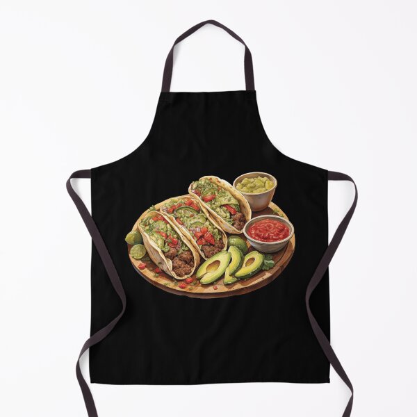 Item preview, Beef Tacos, Guacamole, Avocados and Salsa Served On A Wooden Board designed and sold by Alicia Chee.