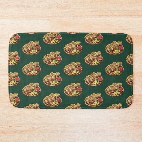 Item preview, Beef Tacos, Guacamole, Avocados and Salsa Served On A Wooden Board designed and sold by Alicia Chee.