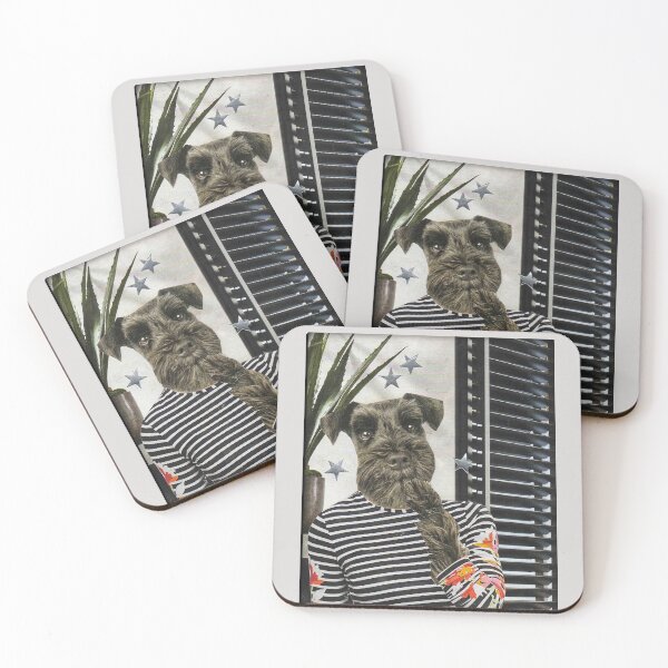 Item preview, Black Schnauzer Dog Portrait - 'Stripes' designed and sold by Nikki Fortuin Arts & Crafts.