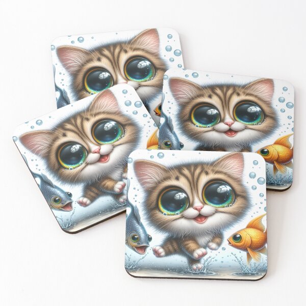 Item preview, funny cat dance with fish designed and sold by 7Bluedragon (Jane art collection).