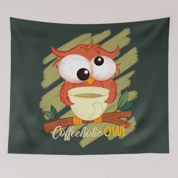 Item preview, Coffeeholic owl designed and sold by hdesignEG.