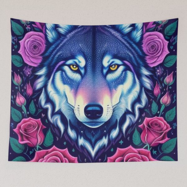 Item preview, Wolf and Red Gothic Roses designed and sold by TheDarkWardrobe.