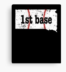 1st Base Coach 1st Base Softball Shirt South Dakota Canvas Print