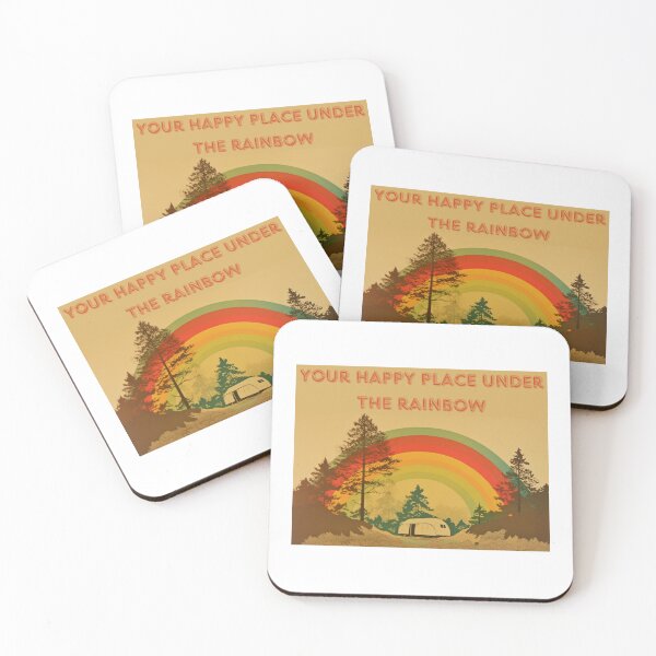 Item preview, Colorful Vintage Camping Under Rainbow Graphic designed and sold by myfavoritesm4.
