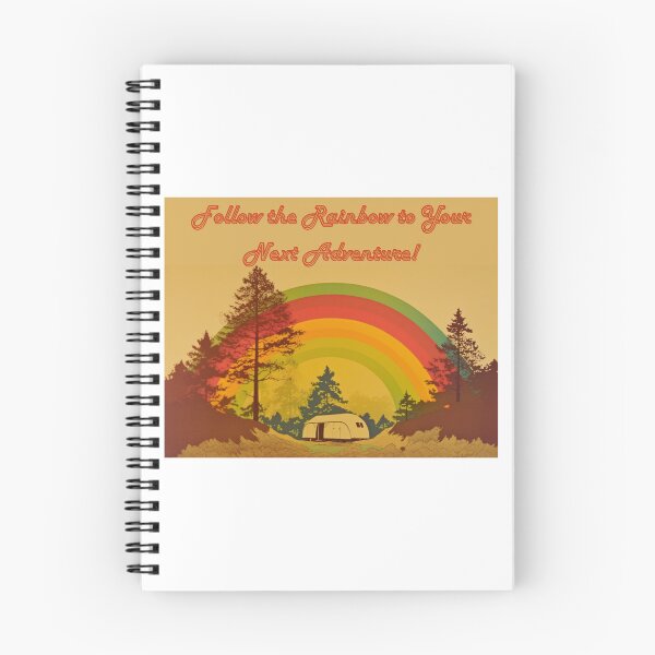 Item preview, Colorful Vintage Camping Under Rainbow Graphic Follow the Rainbow Adventure designed and sold by myfavoritesm4.