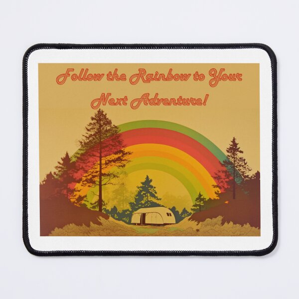 Item preview, Colorful Vintage Camping Under Rainbow Graphic Follow the Rainbow Adventure designed and sold by myfavoritesm4.