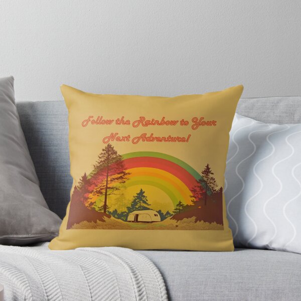Item preview, Colorful Vintage Camping Under Rainbow Graphic Follow the Rainbow Adventure designed and sold by myfavoritesm4.