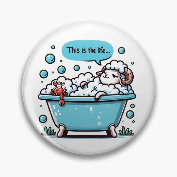 Item preview, Relaxed Sheep in Bubble Bath designed and sold by EcoVice.