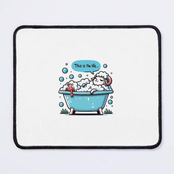 Item preview, Relaxed Sheep in Bubble Bath designed and sold by EcoVice.